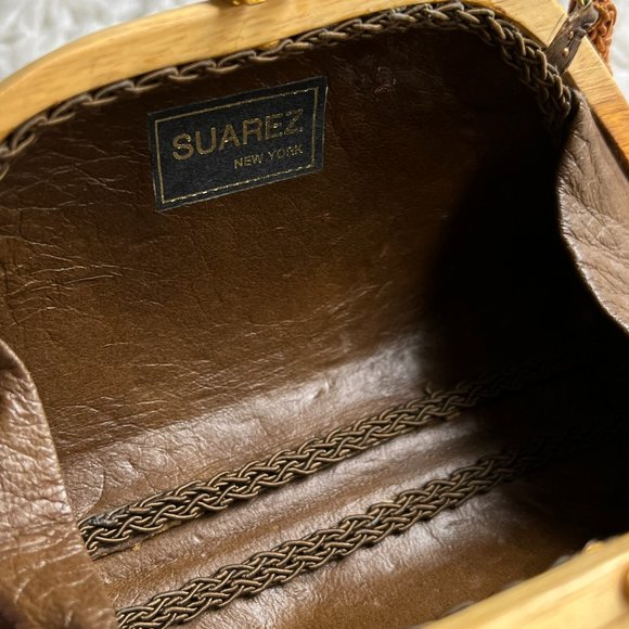 SUAREZ New York Natural Wood Handbag RARE - Picture 5 of 10
